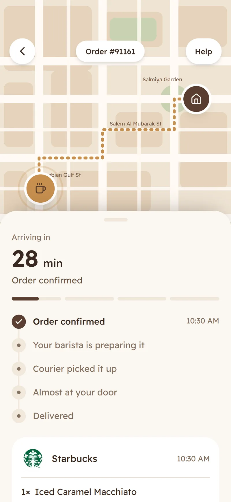 Live order tracking