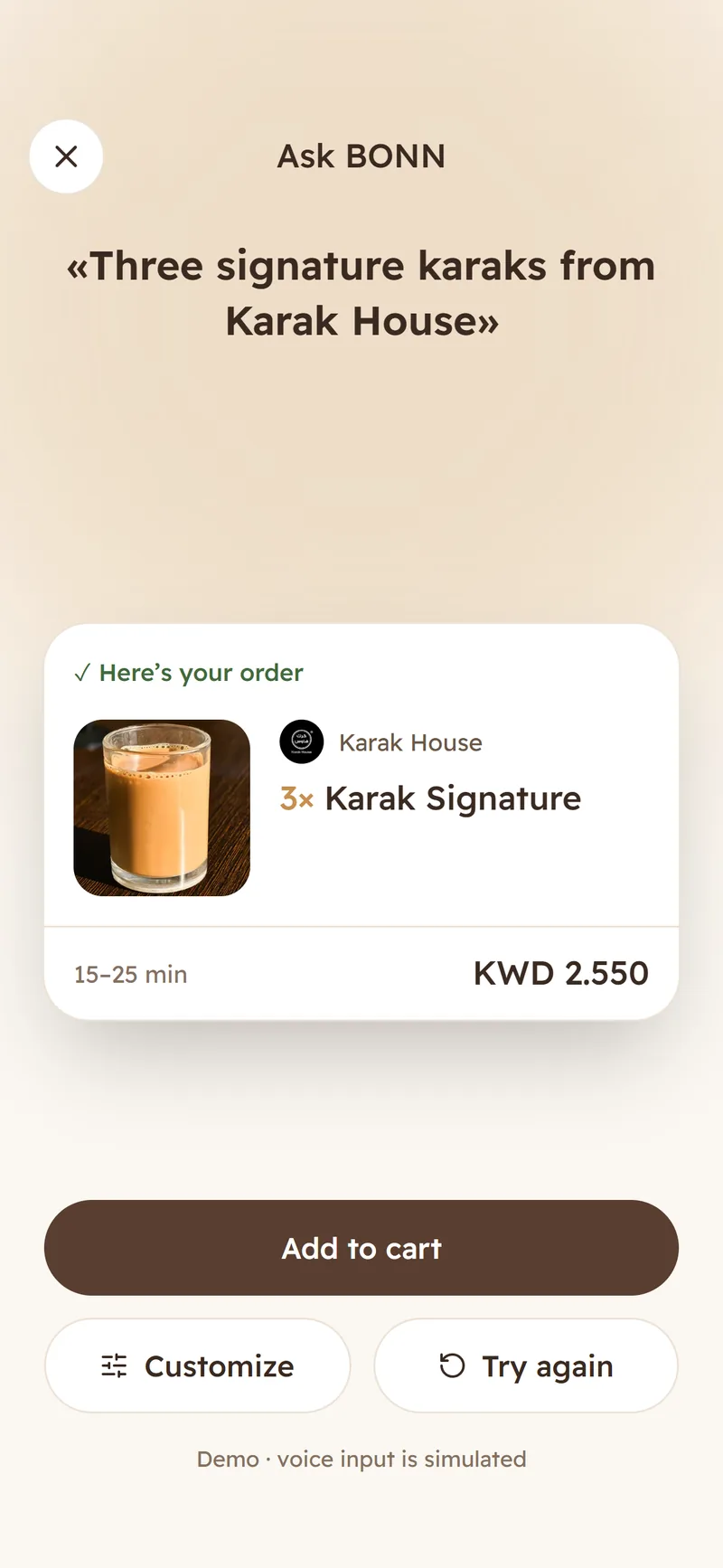 BONN — Voice ordering: the assistant prepares the order